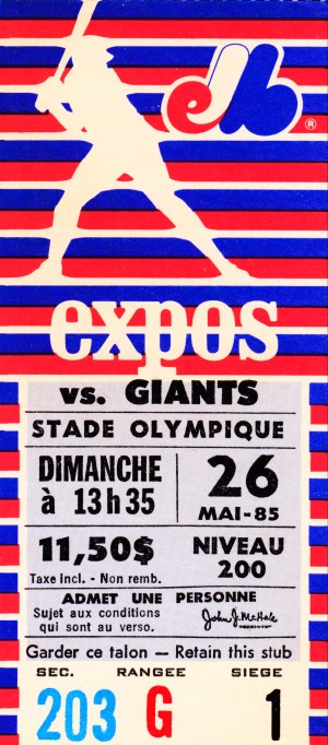 1985 Montreal Expos vs. San Francisco Giants